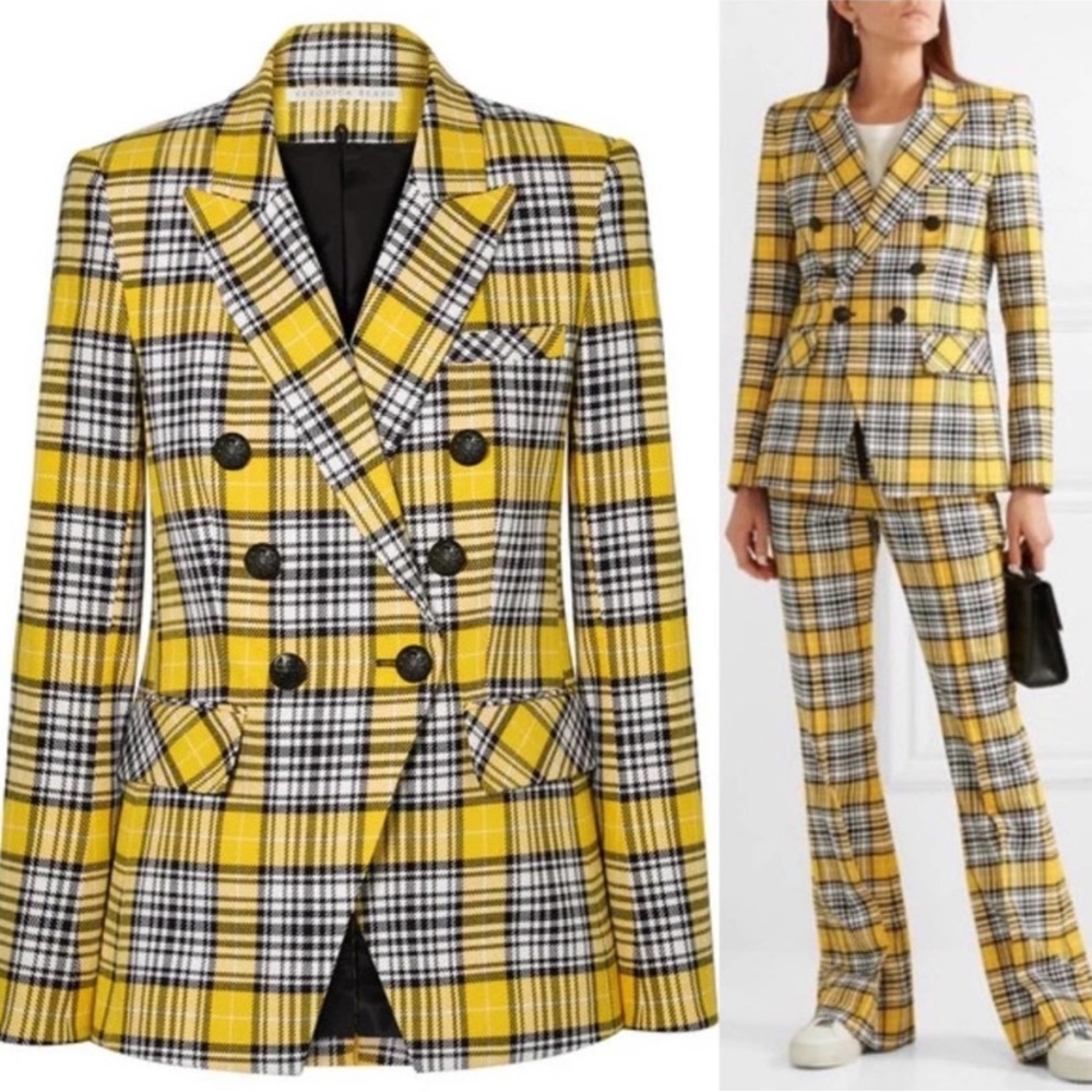 VERONICA BEARD Cutaway Dickey Jacket Yellow Size 0